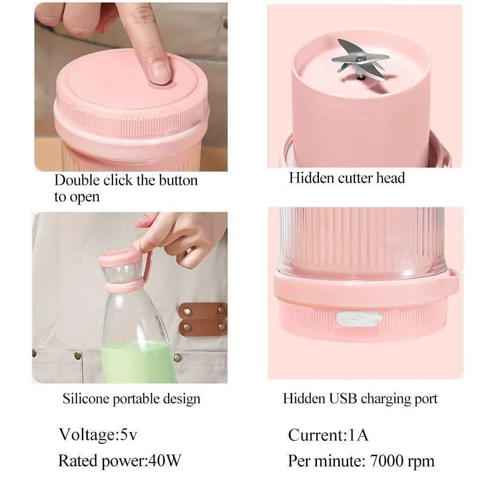 Electric Portable Mini Juicer Bottle – USB Rechargeable Smoothie & Juice Maker
